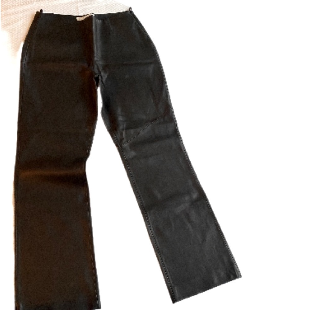 Vintage Black Leather Flare Bootcut Pants Size 6